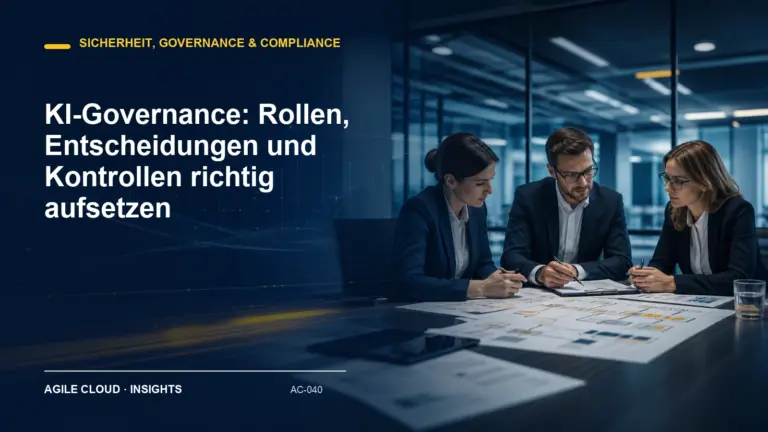 Titelmotiv zu KI-Governance: Rollen, Entscheidungen und Kontrollen richtig aufsetzen