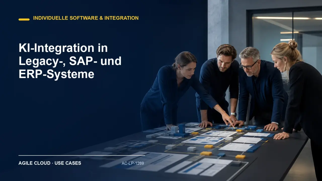 Prozessdarstellung zu KI-Integration in Legacy-, SAP- und ERP-Systeme